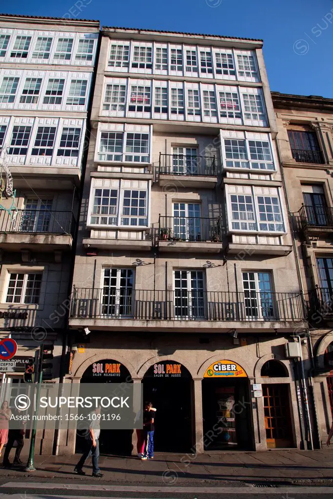 Rua das Rodas, Santiago de Compostela. The province Coruña, Galicia, Spain