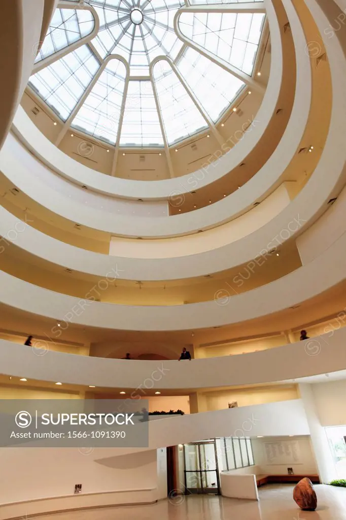 The interior view of Solomon R  Guggenheim Museum in upper town Manhattan  New York City  USA.
