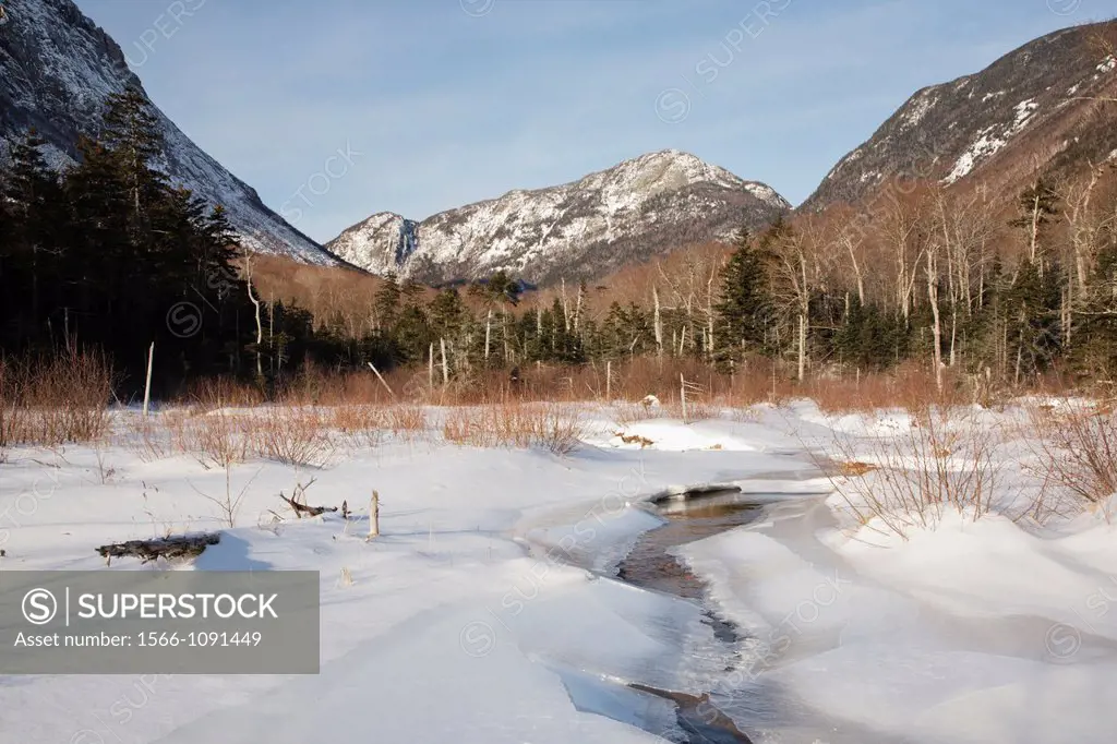 Franconia Notch State Park - Scenic view from along the Pemi Trail in the White Mountains, New Hampshire USA