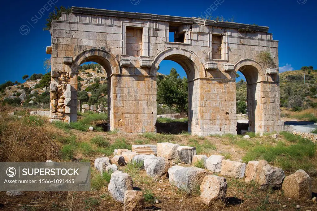 City gate  Patara ruins  Antalya province  Mediterranean coast  Turkey