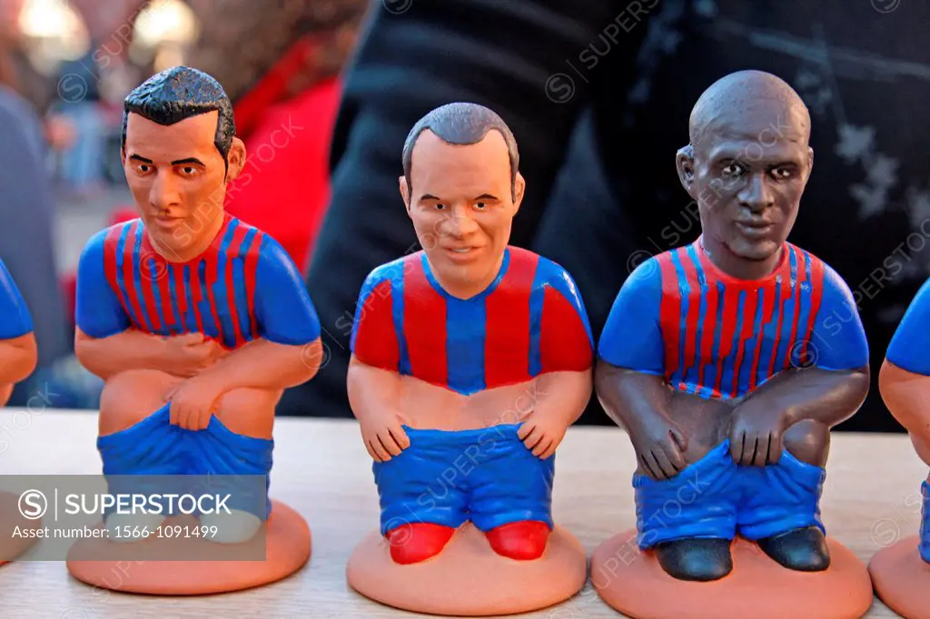 caganers, Busquets, Iniesta and Abidal figures, FC Barcelona.