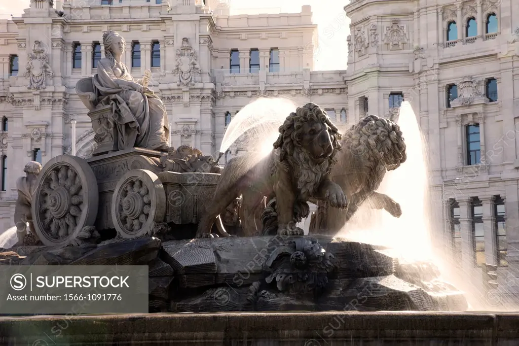 Cibeles Fountain, Plaza de Cibeles square, Madrid, Spain