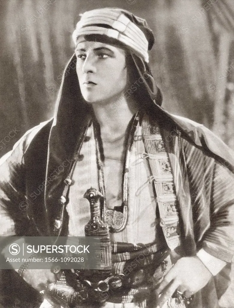 Rudolph Valentino, 1895 - 1926  Italian actor and early pop icon  From The Story of 25 Eventful Years in Pictures, published 1935