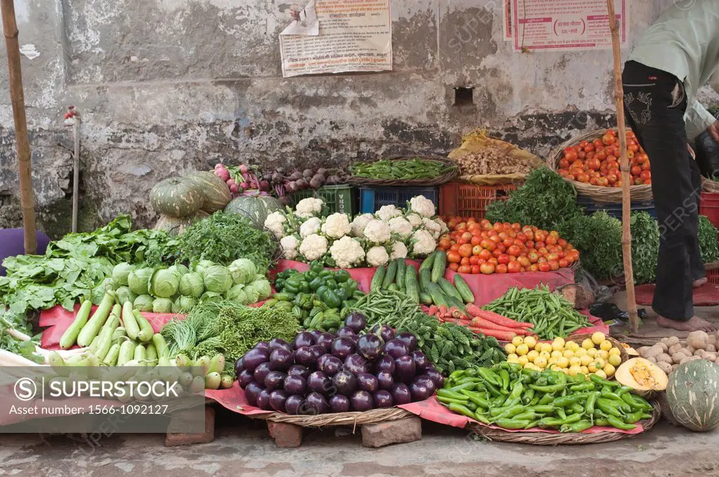 Vegetable market, Vrindavan, Uttar Pradesh, India