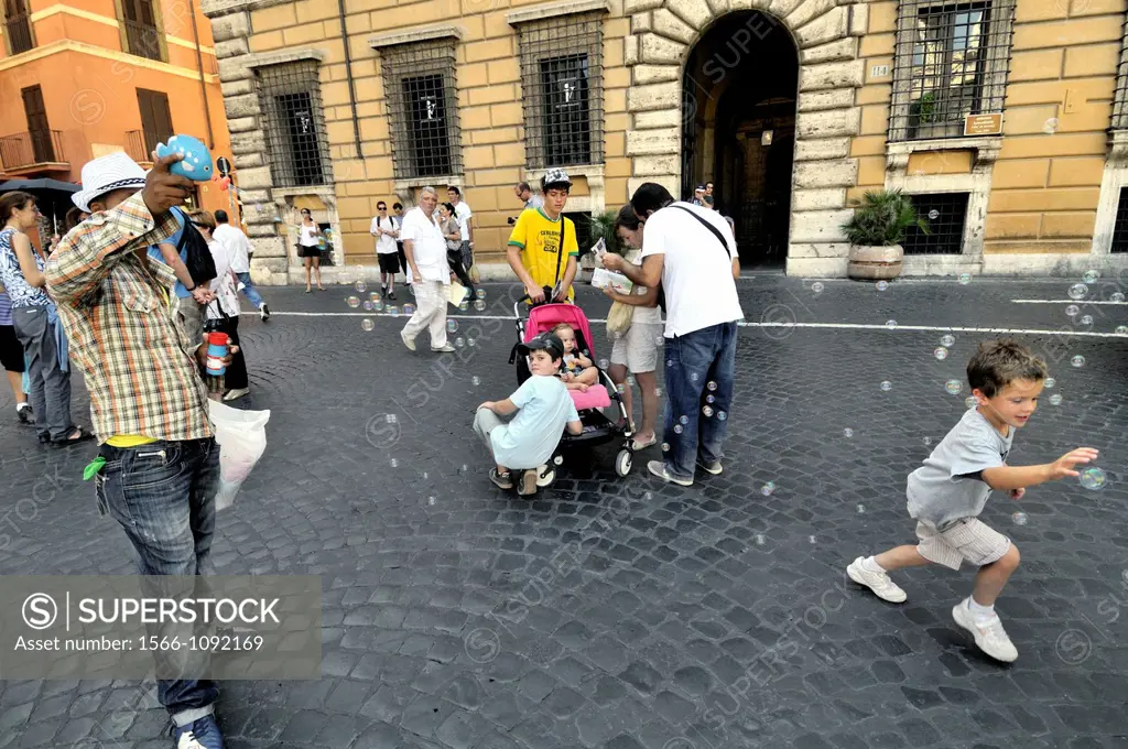 People in Piazza Navona, Rome, Italy