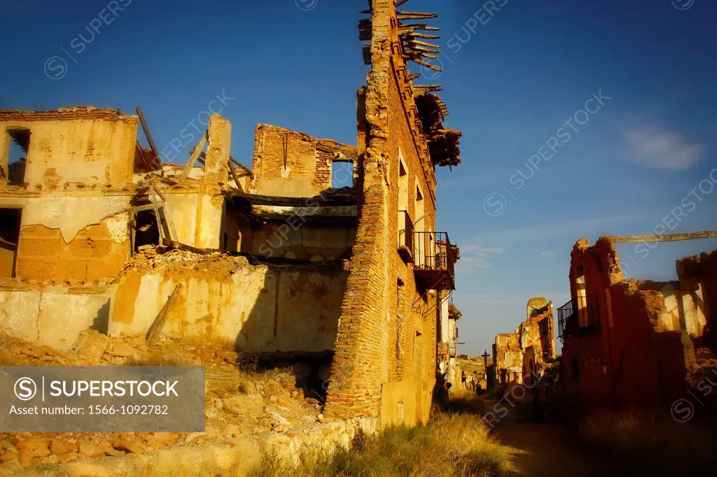 Belchite Old Town  Ruins of the Spanish Civil War 1936-1939  Zaragoza, Aragon, Spain
