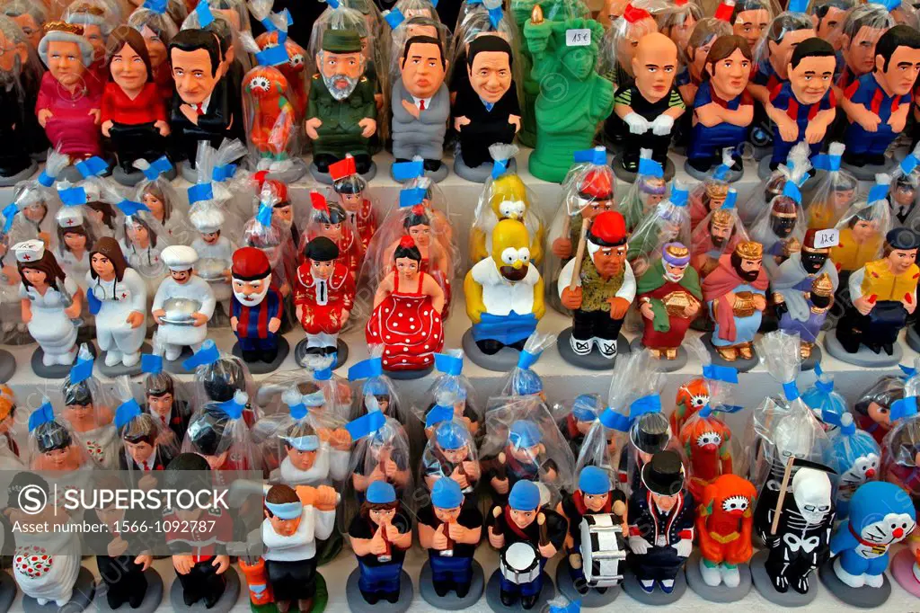 ´Caganers´, typical figurines in Catalan nativity scenes, celebrities