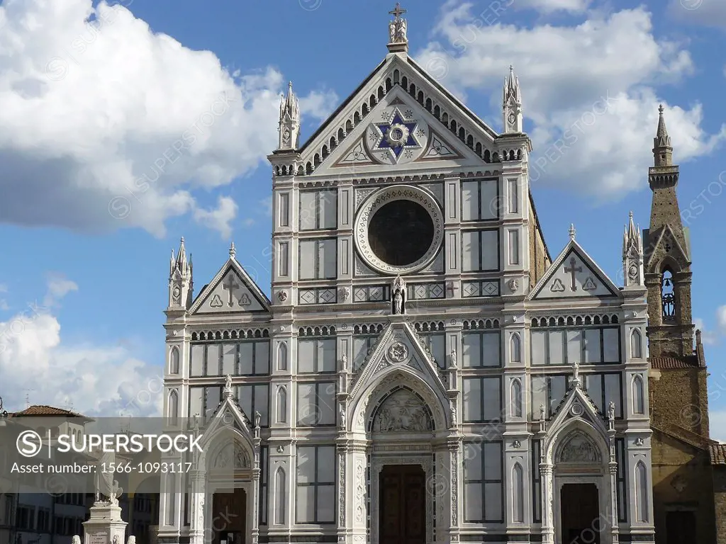 Florence Italy  Facade of Santa Croce Church in Florence´s historic center