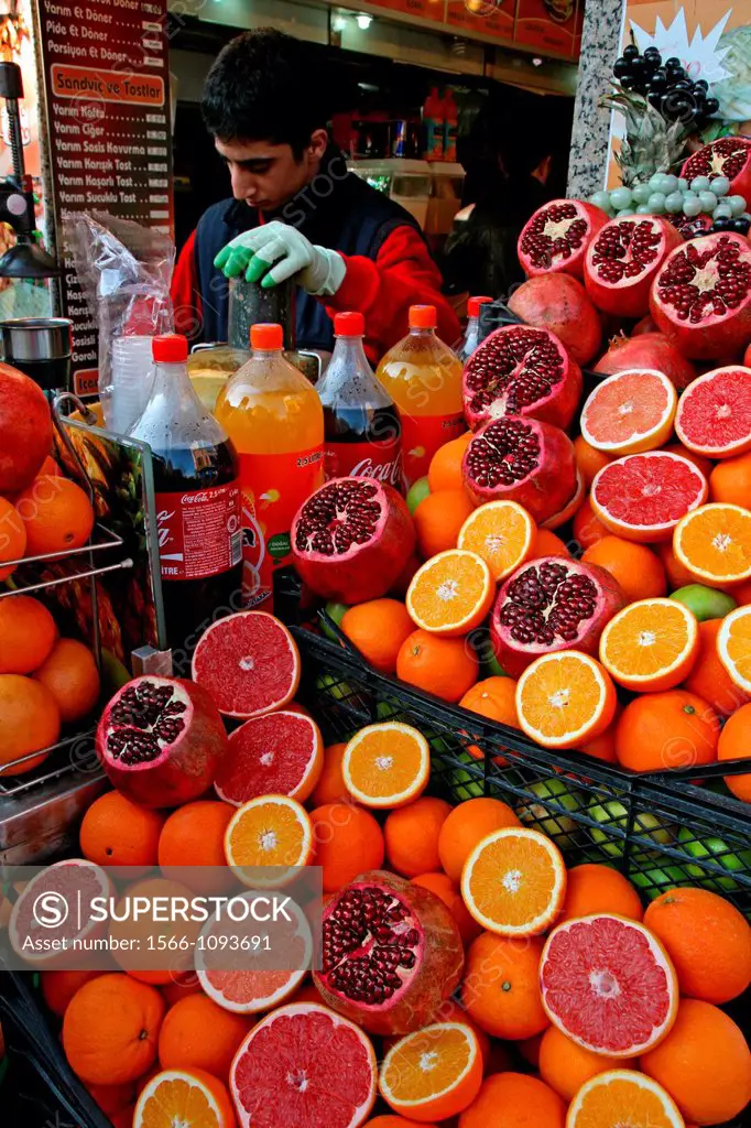 greengrocers, juices, Istanbul, Turkey