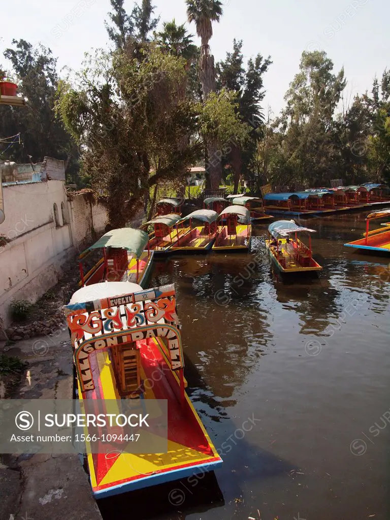 Folk barges. Xochimilco canals. Mexico City. Mexico.