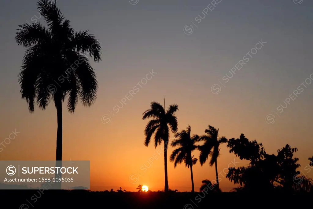 sunset in cuban landscape