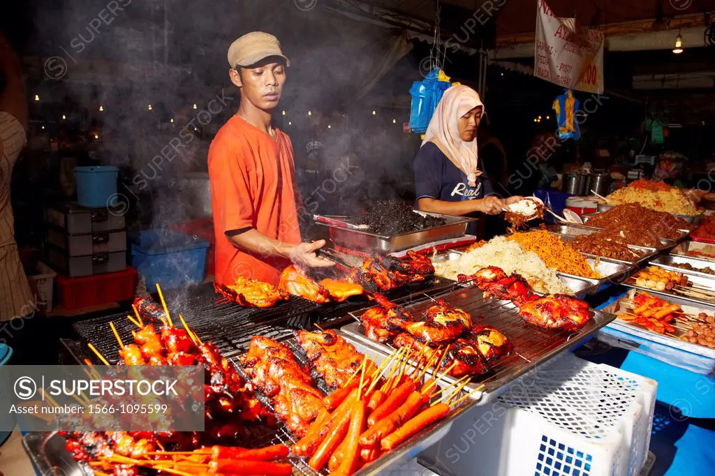 Food Stalls at Pasar Gadong in Bandar Seri Begawan, Brunei Darussalam, Asia