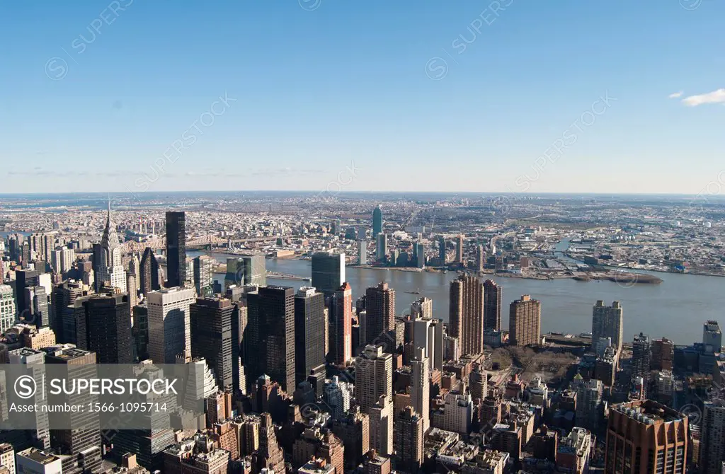 View from the top of the Empire State Building, Manhattan, New York City, New York, USA