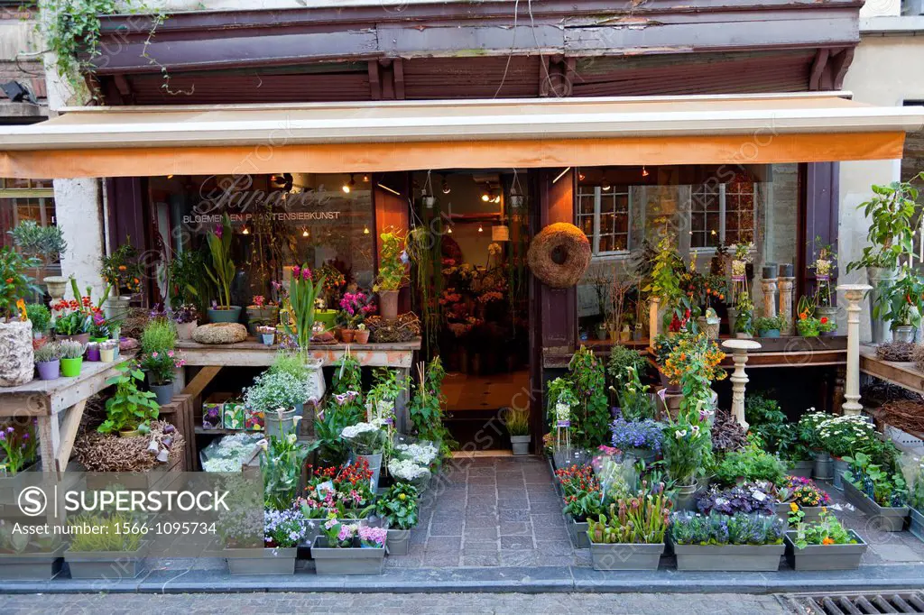 Florist in the neighborhood of Patershol, Ghent, Belgium