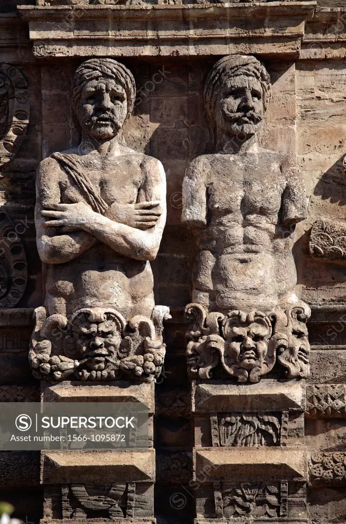 Statues of Porta Nuova at Cassaro Quarter, Palermo, Sicily, Italy