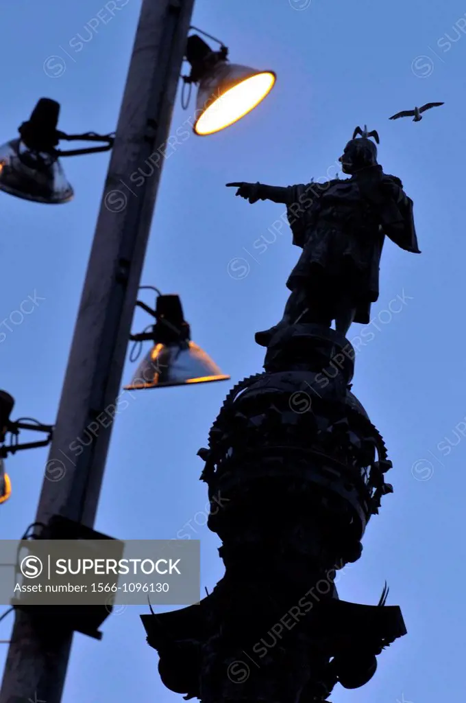Columbus Monument at the lower end of La Rambla  Sculpted by Rafael Atché  Construction began in 1882 and was completed in 1888 in time for the Exposi...