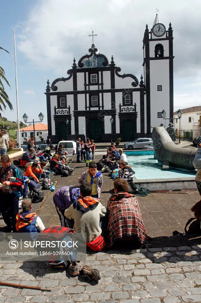 Azores San Miguel Island Portugal Capelas pilgrims Romeiros on pilgrimage