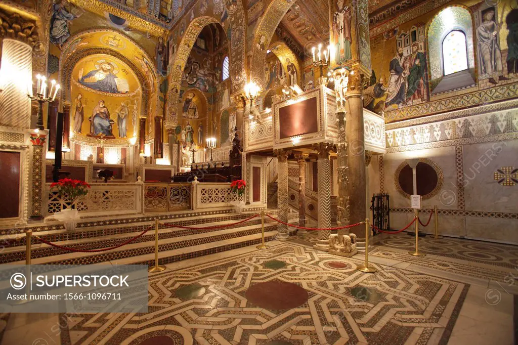 Byzantine mosaics in the Palatine Chapel in the Norman Kings Palace, Palermo, Sicily, Italy
