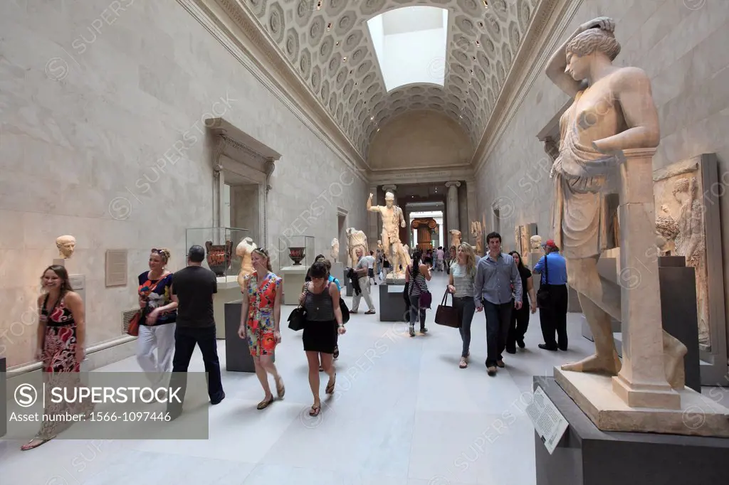 The exhibition hall of Greek and Roman art in Metropolitan Museum of Art  Manhattan  New York City  USA.