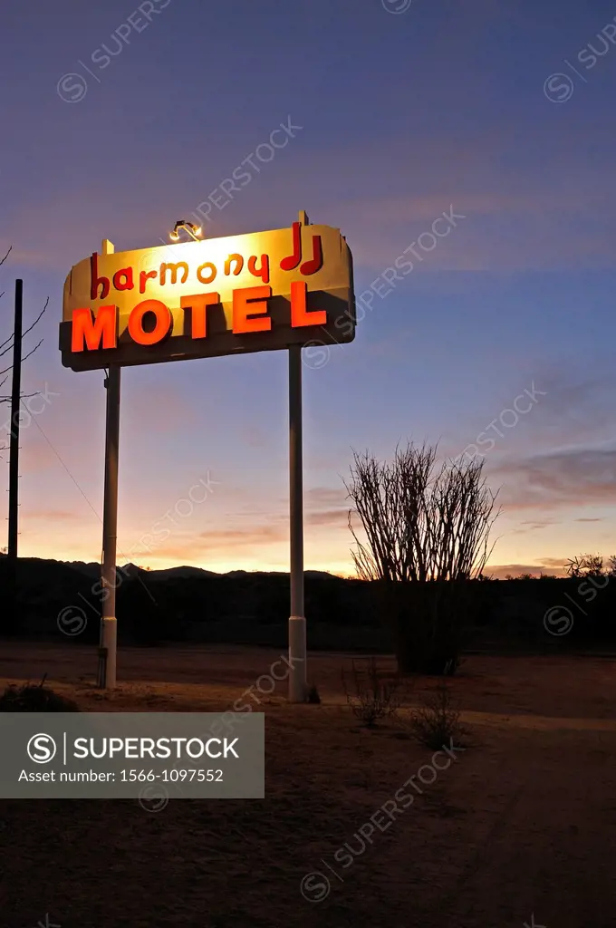 Harmony Motel, 29 Palms, Mojave Desert, California, USA