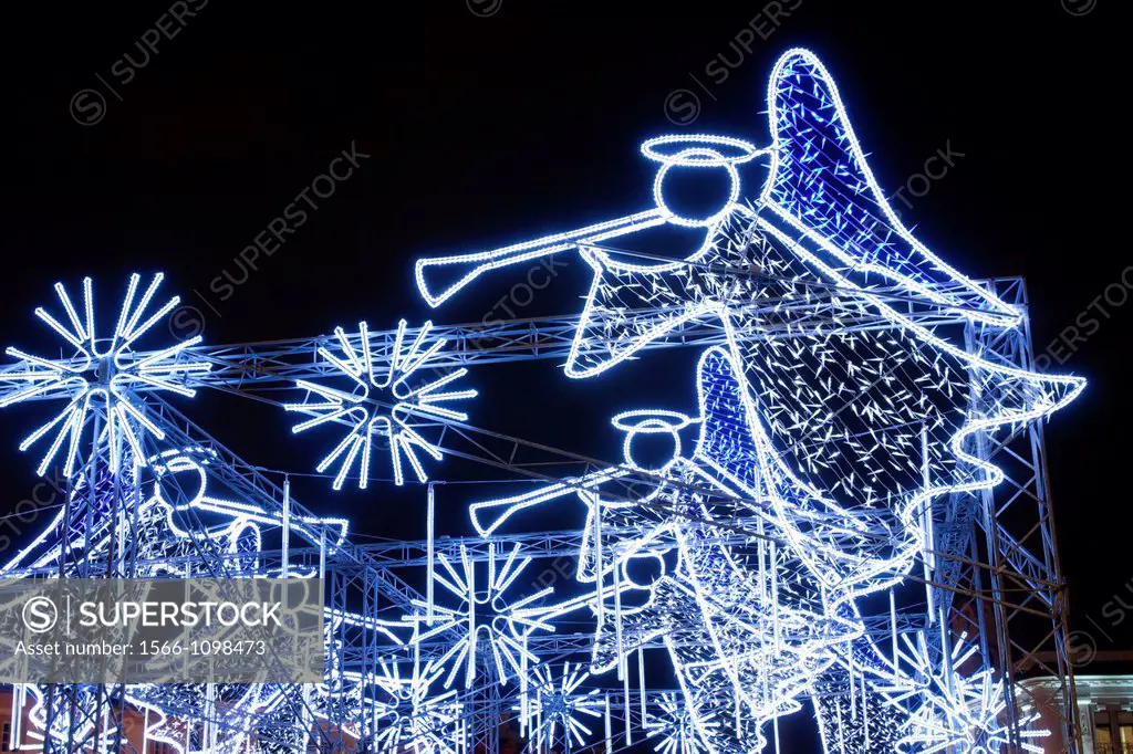 Christmas lights, Town Hall Square, Vilnius, Lithuania