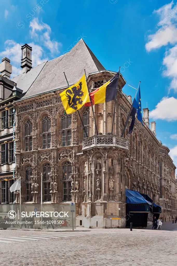 Gothic part of the town hall ´Stadhuis´, Ghent, Belgium, Europe