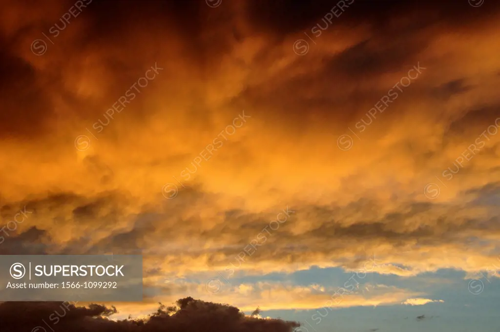 USA, Idaho, Boise, Storm Clouds and Sunset