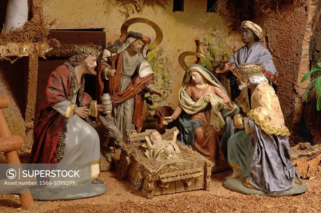 Nativity scene whit Magi Kings, Christmas, Region of Andalusia, Spain, Europe  