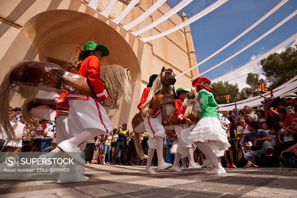 Balearic islands Spain Felanitx, Mallorca The traditional dance of Cavallets, from year 1603