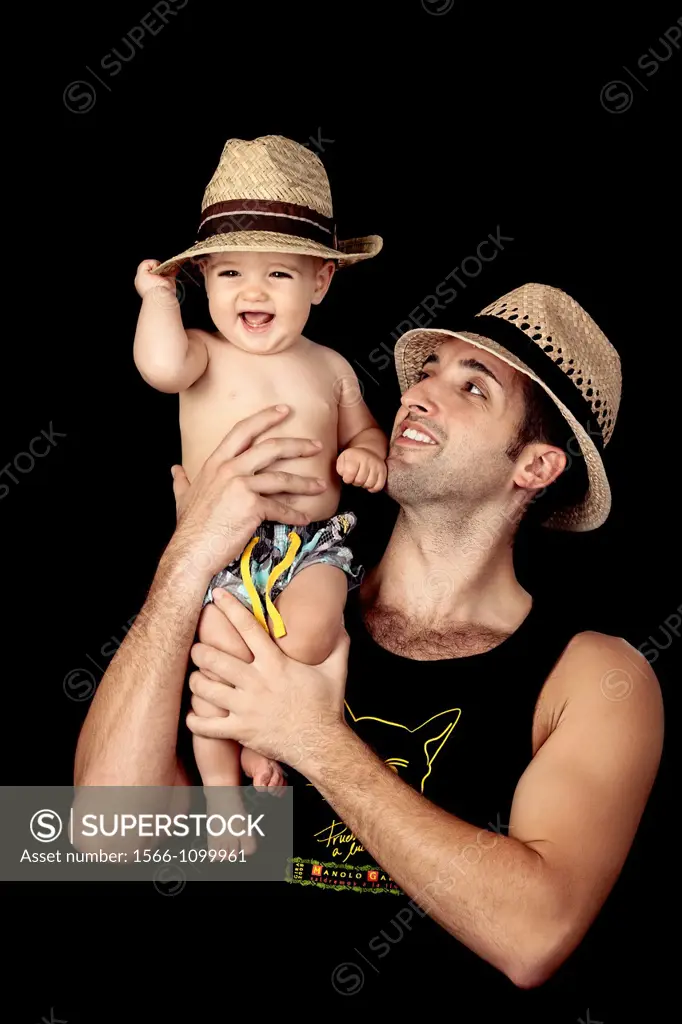 Young father with his baby  Color