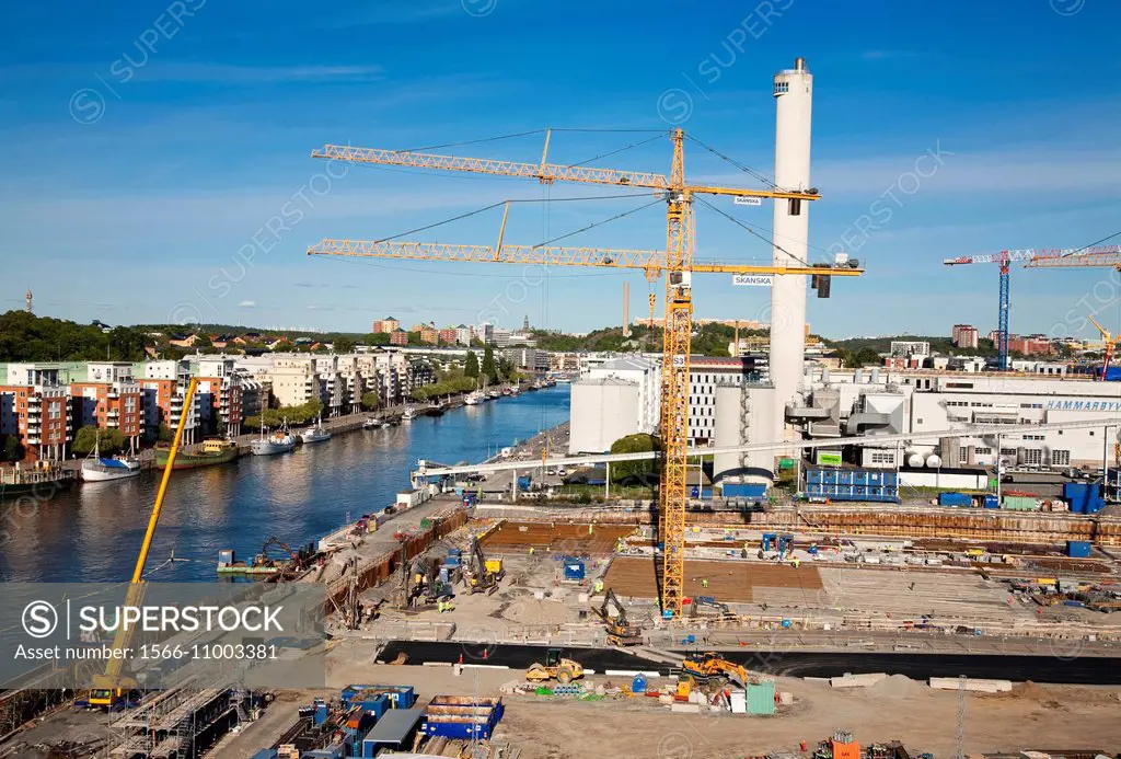 Construction Hammarby hamnen, Stockholm, Sweden
