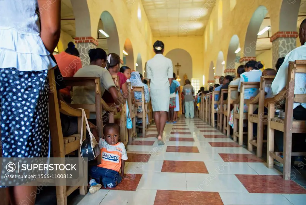 mass in the catholic church of Hell-Ville Andoany, Nosy Be island, Republic of Madagascar, Indian Ocean