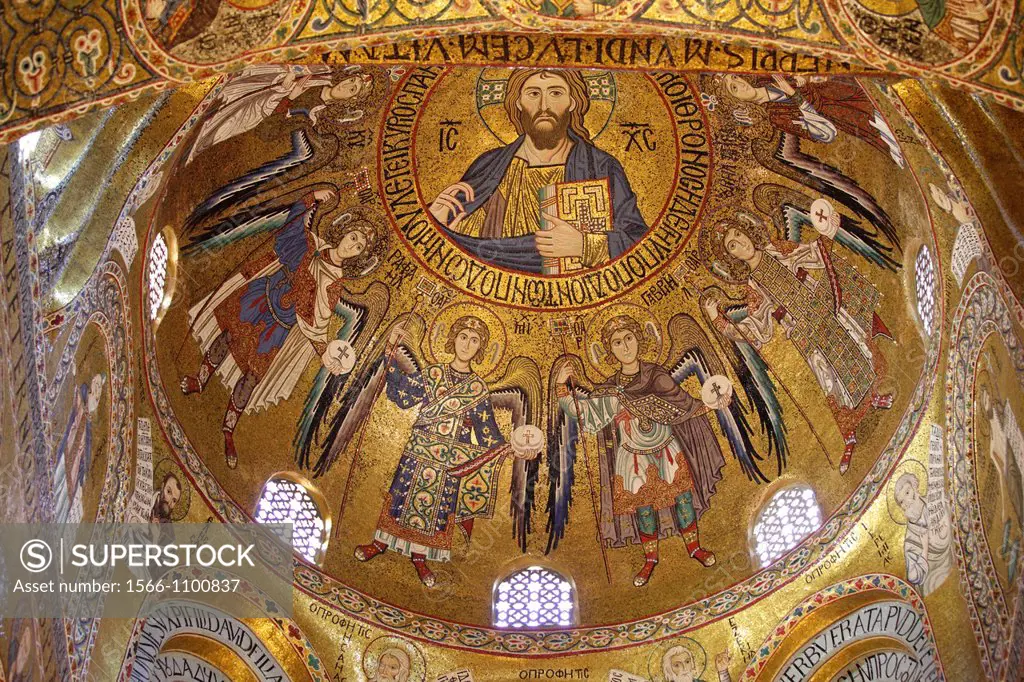 Byzantine mosaics in the Palatine Chapel in the Norman Kings Palace, Palermo, Sicily, Italy