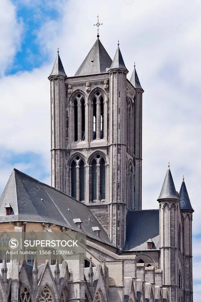 St. Nicholas Church, the magnificent building is a jewel of the Scheldt Gothic and was build 13th Century, Ghent, Belgium, Europe