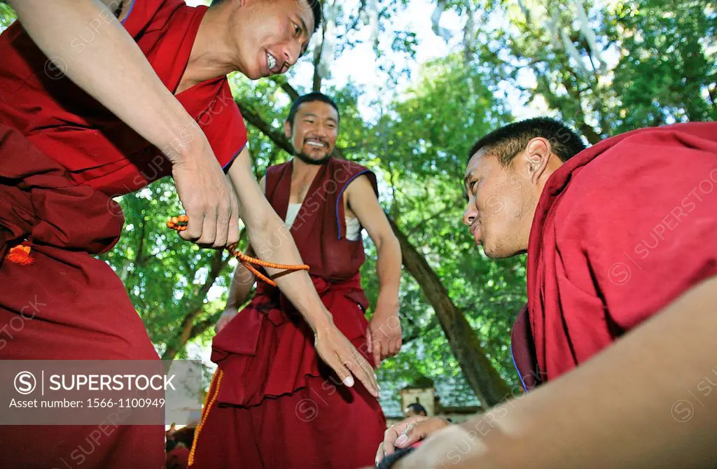 Sera leading educational monastery in Lhasa Tibet known for monks courtyard debating