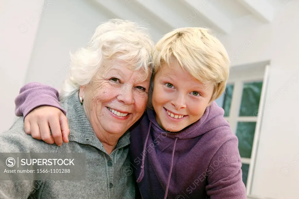 Senior woman with grandson
