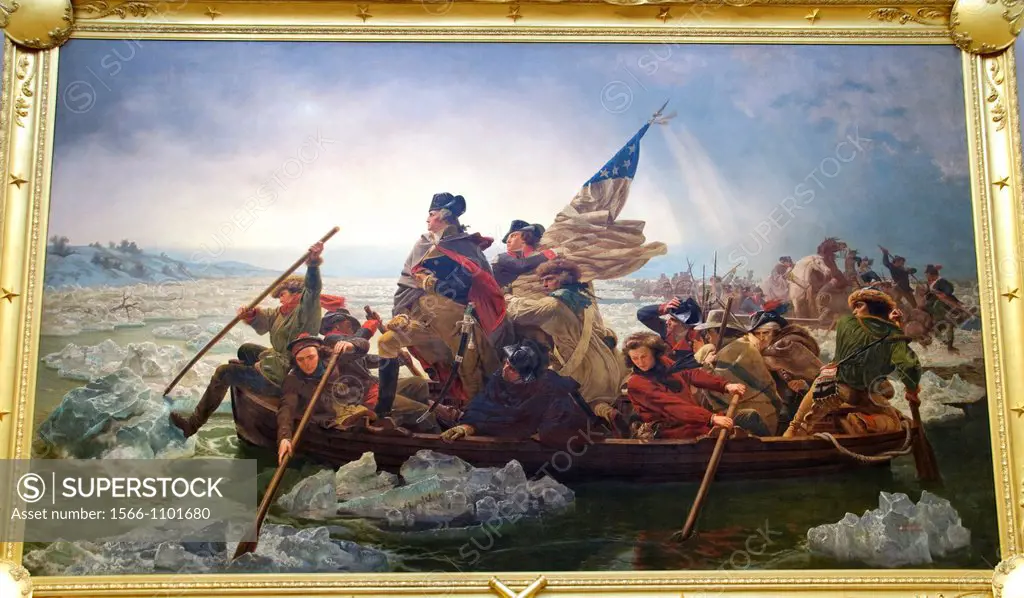 Washington Crossing the Delaware, 1851, by Emanuel Leutze, American, Oil on canvas, 149 x 255 in , 378 5 x 647 7 cm, Metropolitan Museum of Art, New Y...