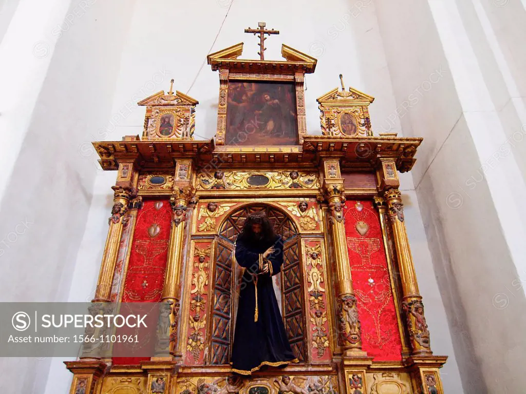 Baroque altarpiece. San Bernardino de Siena Convent. 1536. Xochimilco. Mexico City. Mexico.