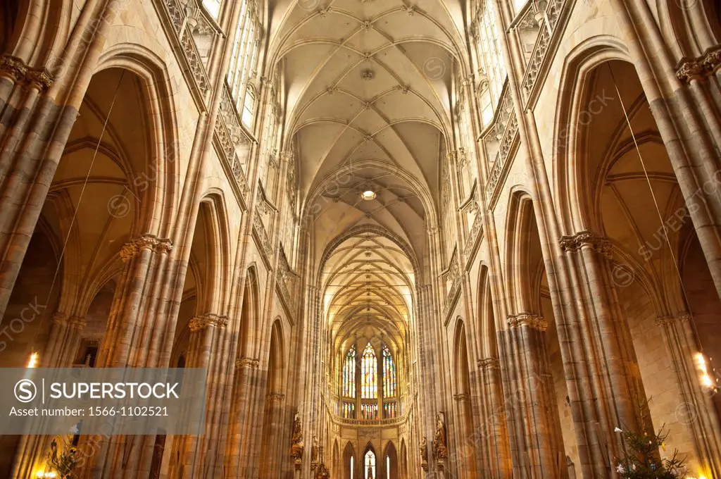 View of the Interior of the St  Vius Cathedral, Prague, Czech Republic