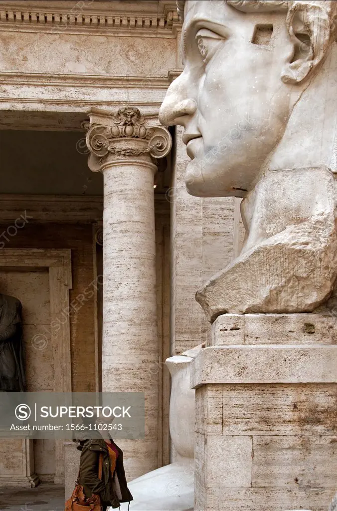 Capitoline Museum, Musei Capitolini, Palazzo Nuovo, Capitoline Hill, Piazza del Campidoglio, Rome, Lazio, Italy, Europe, Colossal Head of Constantine