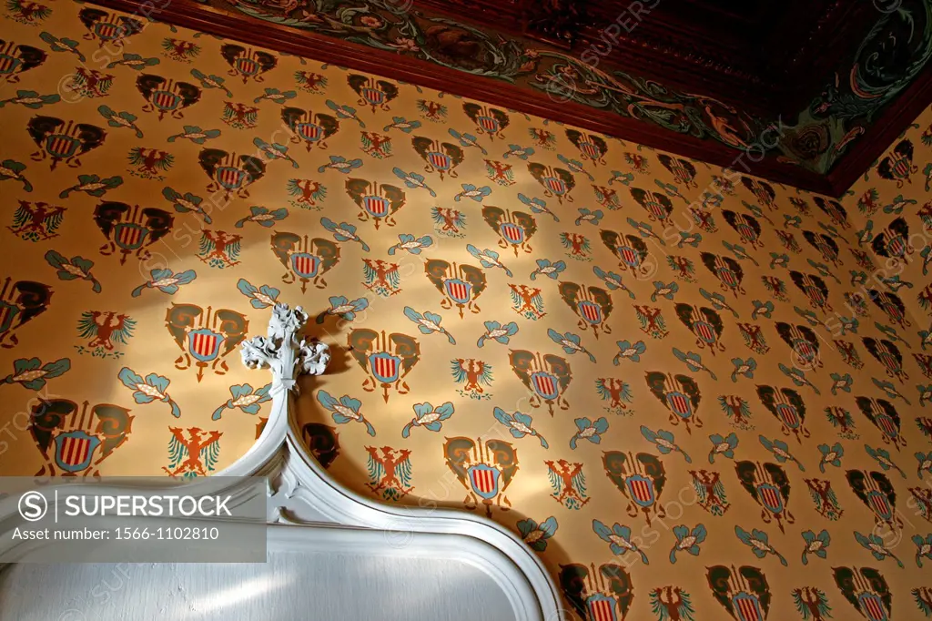 coats of arms, heraldry, castle of Fels, Castelldefels, Catalonia, Spain