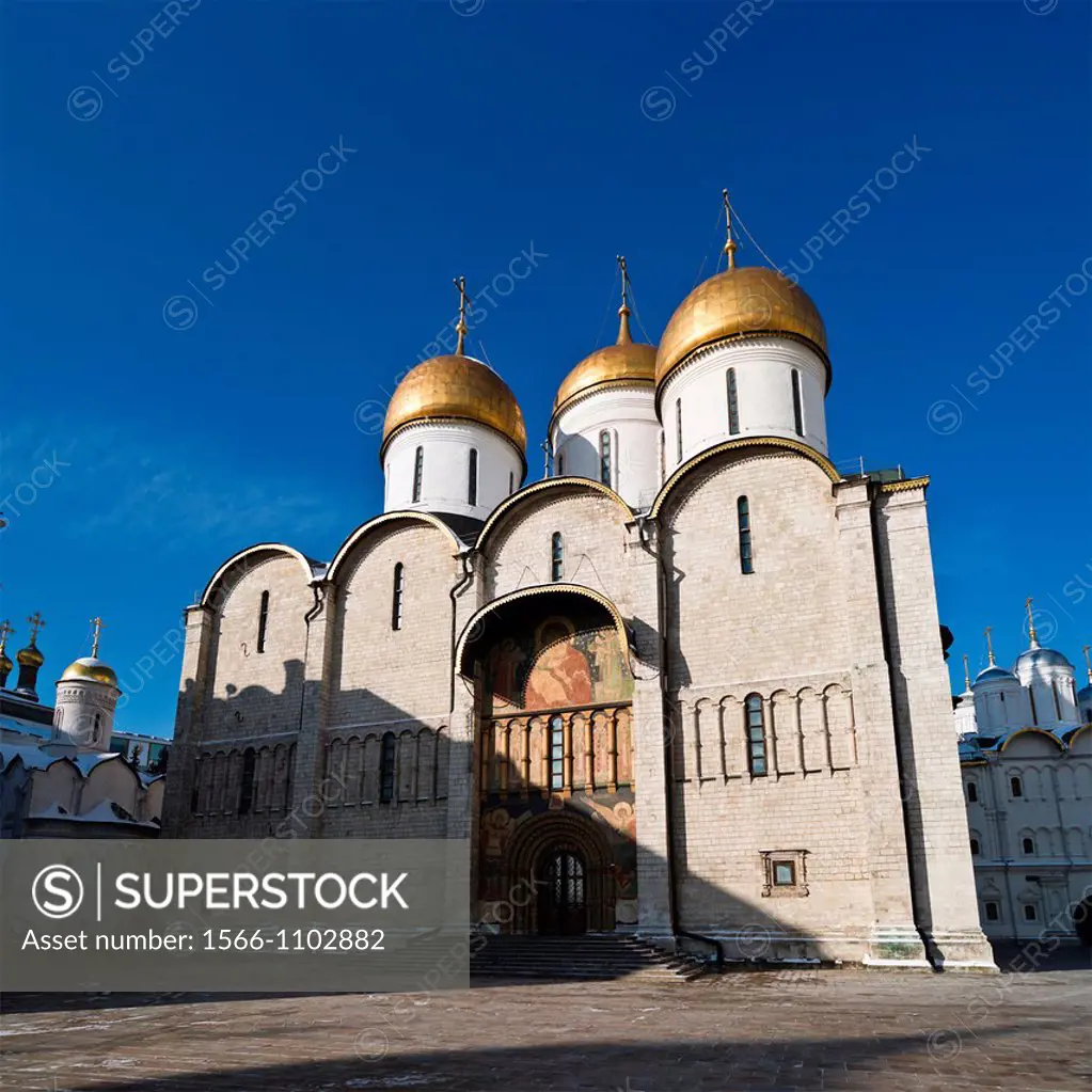 Assumption Cathedral in Moscow Kremlin, recognized as UNESCO world heritage site  Moscow, Russa