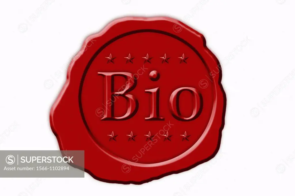 Detail photo of a red seal with the German inscription organic Bio
