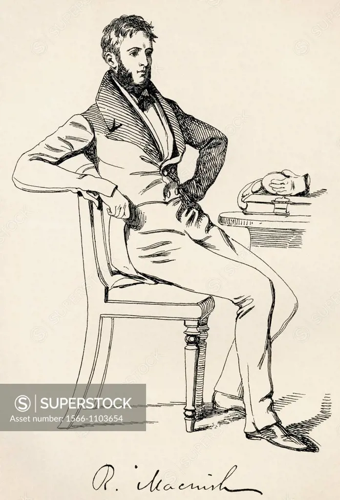 Robert Macnish, 1802-1837  Scottish surgeon, physician, philosopher and writer  From The Maclise Portrait Gallery, published 1898