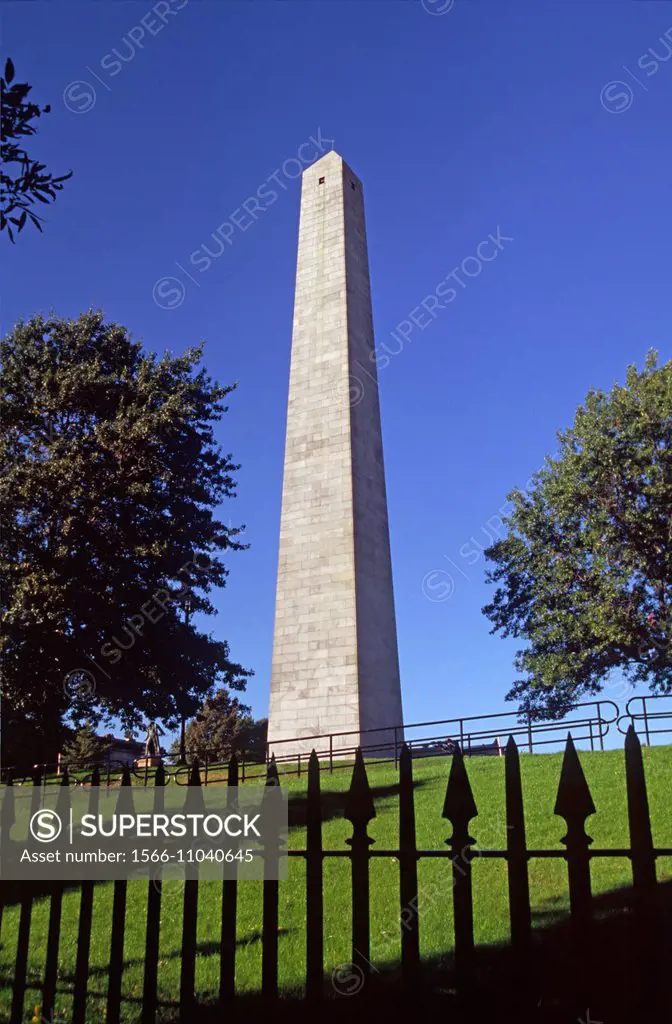 Bunker Hill Monument, Freedom Trail, Boston National Historic Park, Massachusetts.