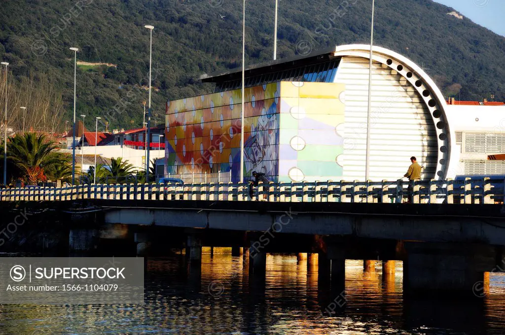 Sports Pavilion and bridge at the entrance of Santona, Cantabria