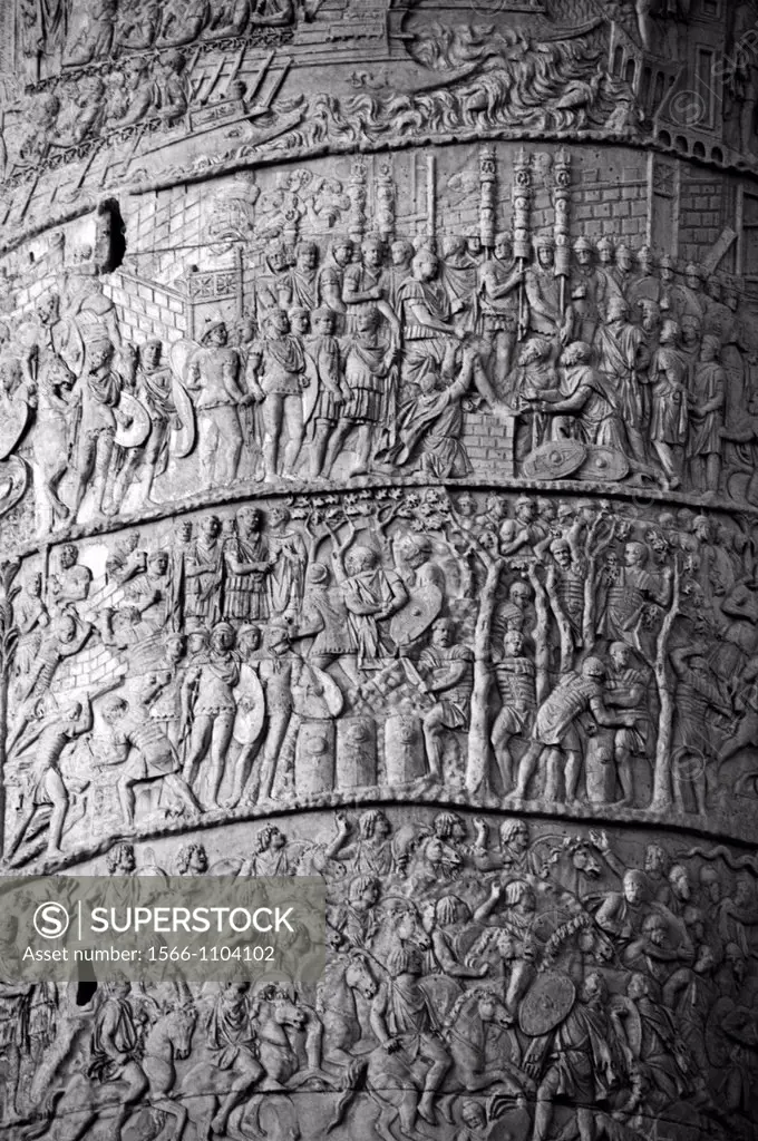 details of Trajan´s Column, erected by Emperor Tajan, Rome, Italy
