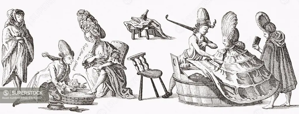 Bloodletting in the 18th century. From Illustrierte Sittengeschichte vom Mittelalter bis zur Gegenwart by Eduard Fuchs, published 1909.