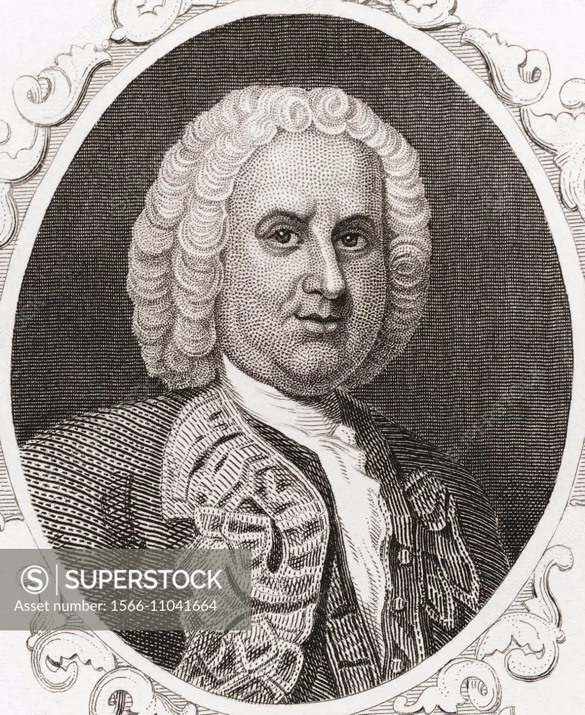 Sir William Pepperrell, 1st Baronet, 1696-1759. American merchant, statesman and soldier in Colonial Massachusetts. From Gallery of Historical and Con...