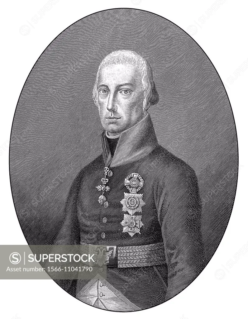 Francis II, 1768 - 1835, the last Holy Roman Emperor, as Francis I Franz I. Emperor of Austria
